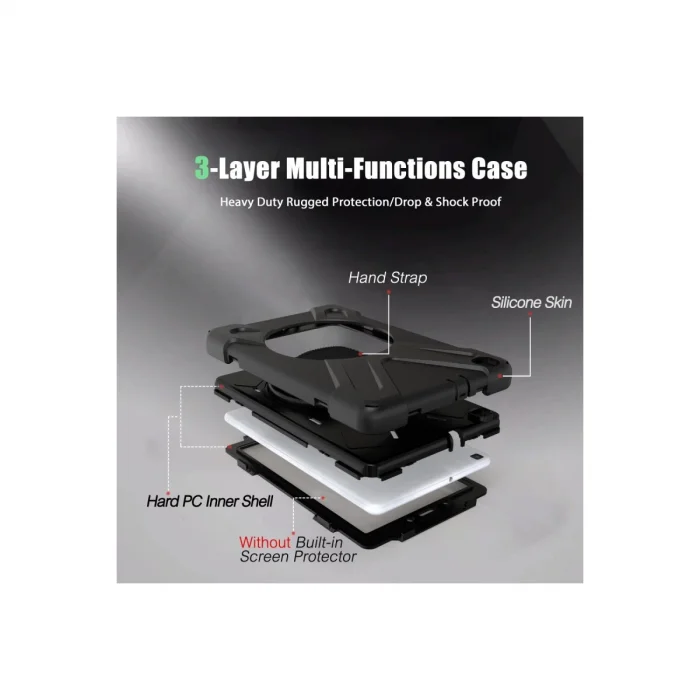 BUĞZ Samsung Galaxy T290 Tab A 8 Kılıf Amazing Tablet Kapak - Siyah