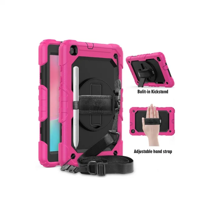 BUĞZ Samsung Galaxy T290 Tab A 8 Kılıf Pars Tablet Kapak - Pembe