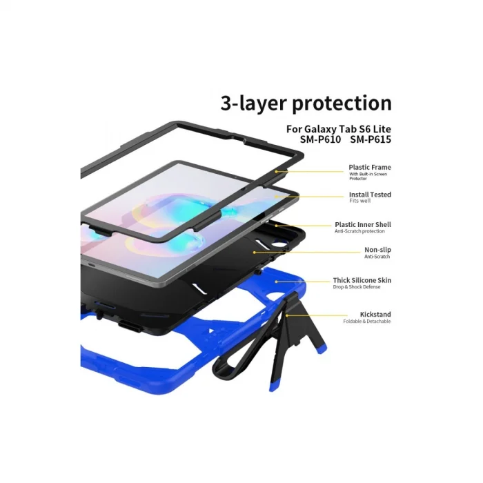 BUĞZ Samsung Galaxy T500 Tab A7 10.4 Kılıf Griffin Tablet Kapak - Mavi