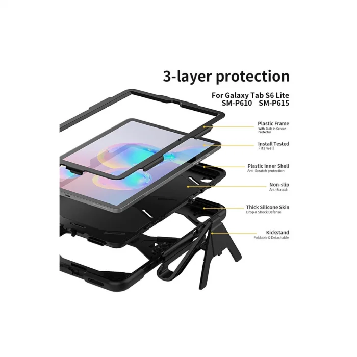 BUĞZ Samsung Galaxy T500 Tab A7 10.4 Kılıf Griffin Tablet Kapak - Siyah