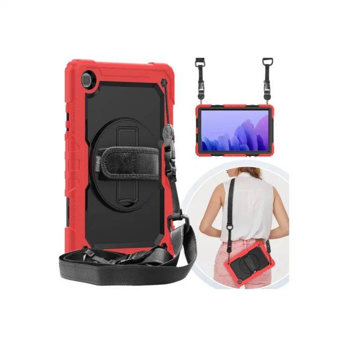 BUĞZ Samsung Galaxy T500 Tab A7 10.4 Kılıf Pars Tablet Kapak - Kırmızı