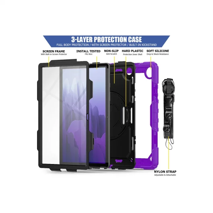 BUĞZ Samsung Galaxy T500 Tab A7 10.4 Kılıf Pars Tablet Kapak - Mor