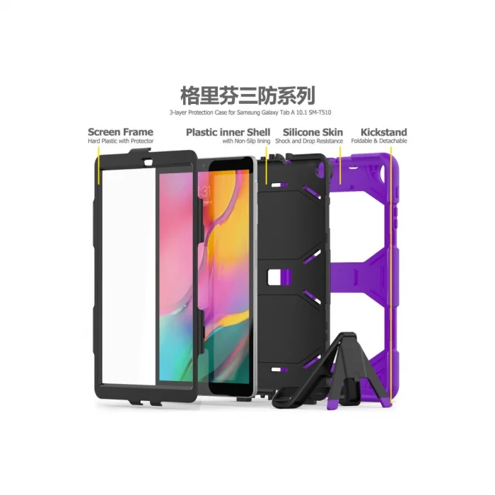 BUĞZ Samsung Galaxy T510 Tab A 10.1 Kılıf Griffin Tablet Kapak - Mor