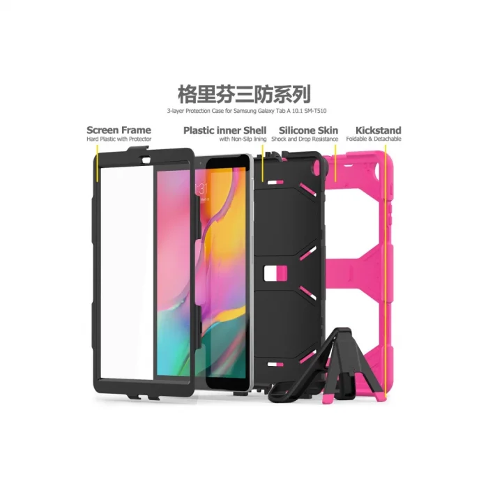 BUĞZ Samsung Galaxy T510 Tab A 10.1 Kılıf Griffin Tablet Kapak - Pembe