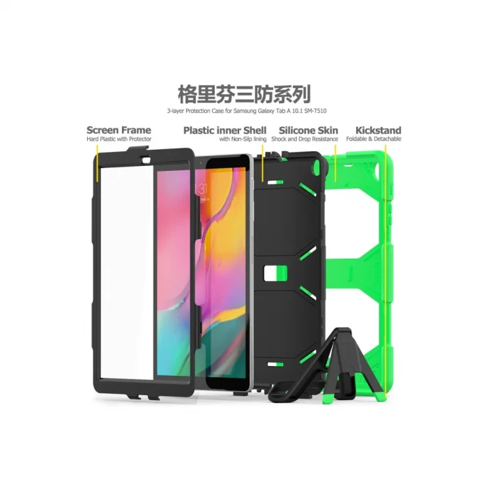 BUĞZ Samsung Galaxy T510 Tab A 10.1 Kılıf Griffin Tablet Kapak - Yeşil