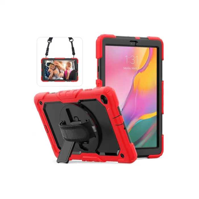 BUĞZ Samsung Galaxy T510 Tab A 10.1 Kılıf Pars Tablet Kapak - Kırmızı