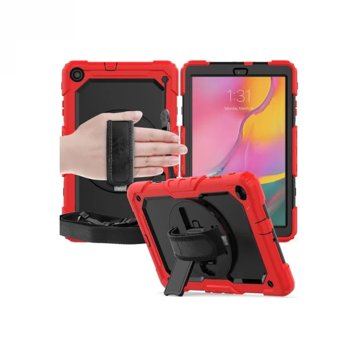 BUĞZ Samsung Galaxy T510 Tab A 10.1 Kılıf Pars Tablet Kapak - Kırmızı