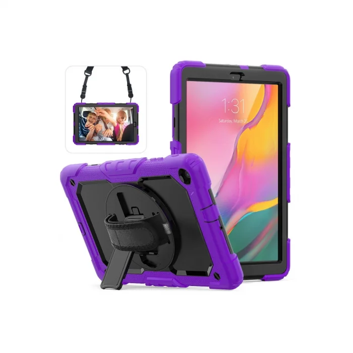 BUĞZ Samsung Galaxy T510 Tab A 10.1 Kılıf Pars Tablet Kapak - Mor