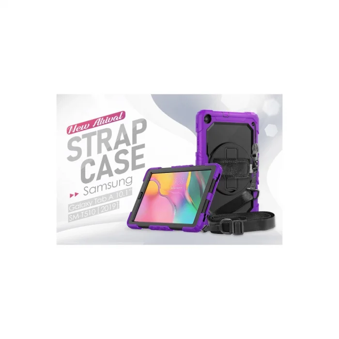 BUĞZ Samsung Galaxy T510 Tab A 10.1 Kılıf Pars Tablet Kapak - Mor