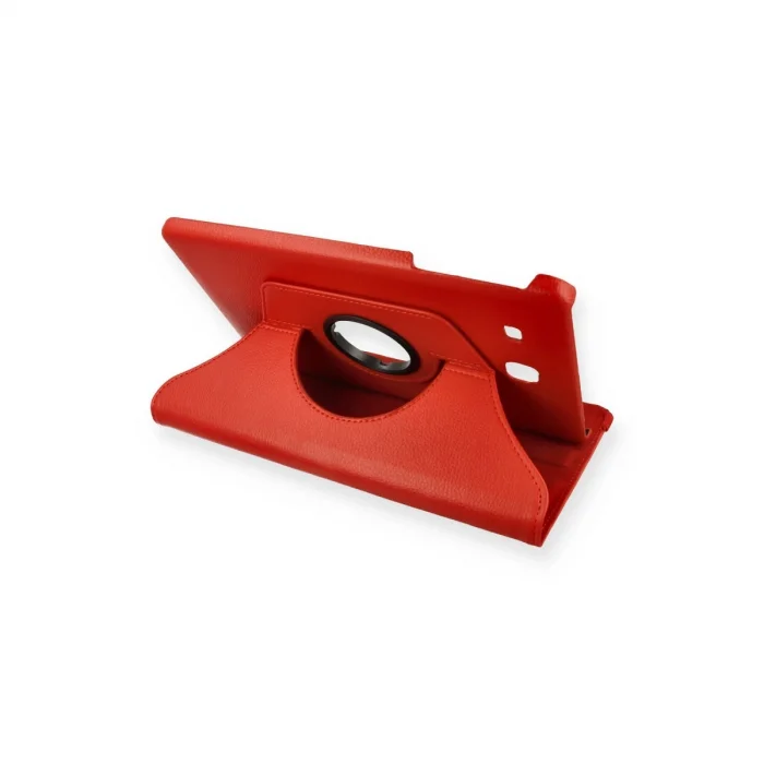 BUĞZ Samsung Galaxy T560 Tab E 9.7 Kılıf 360 Tablet Deri Kılıf - Kırmızı