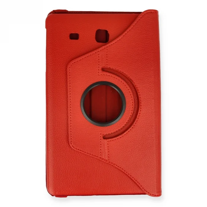 BUĞZ Samsung Galaxy T560 Tab E 9.7 Kılıf 360 Tablet Deri Kılıf - Kırmızı