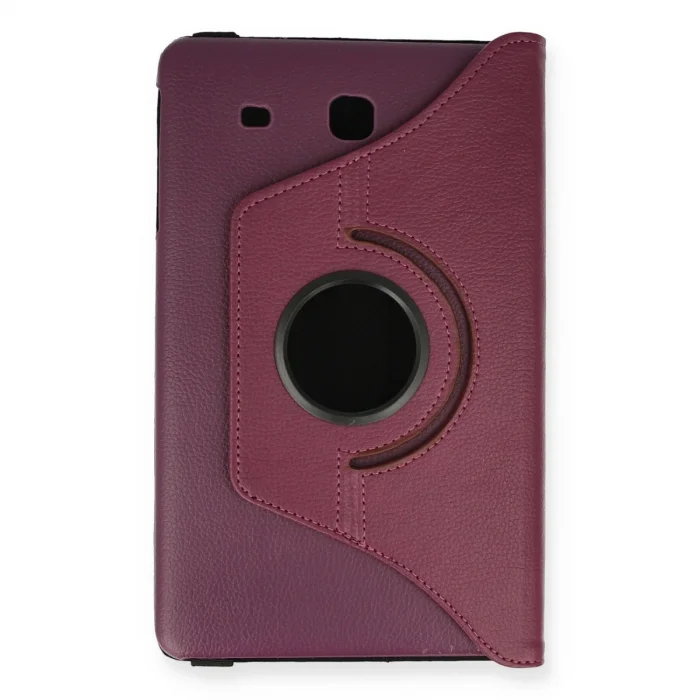 BUĞZ Samsung Galaxy T560 Tab E 9.7 Kılıf 360 Tablet Deri Kılıf - Mürdüm