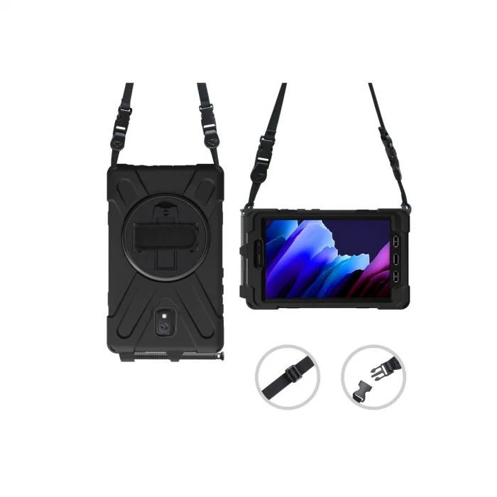 BUĞZ Samsung Galaxy T577 Tab Active 3 Kılıf Amazing Tablet Kapak - Siyah