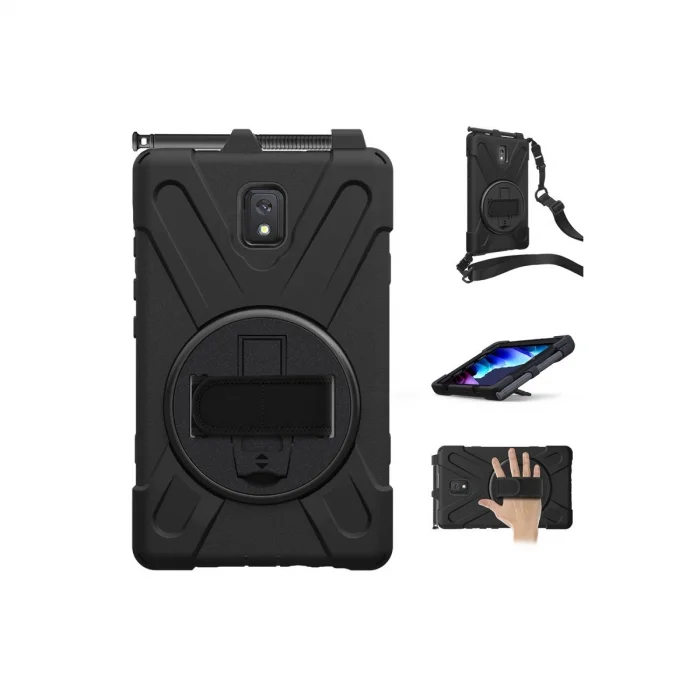 BUĞZ Samsung Galaxy T577 Tab Active 3 Kılıf Amazing Tablet Kapak - Siyah