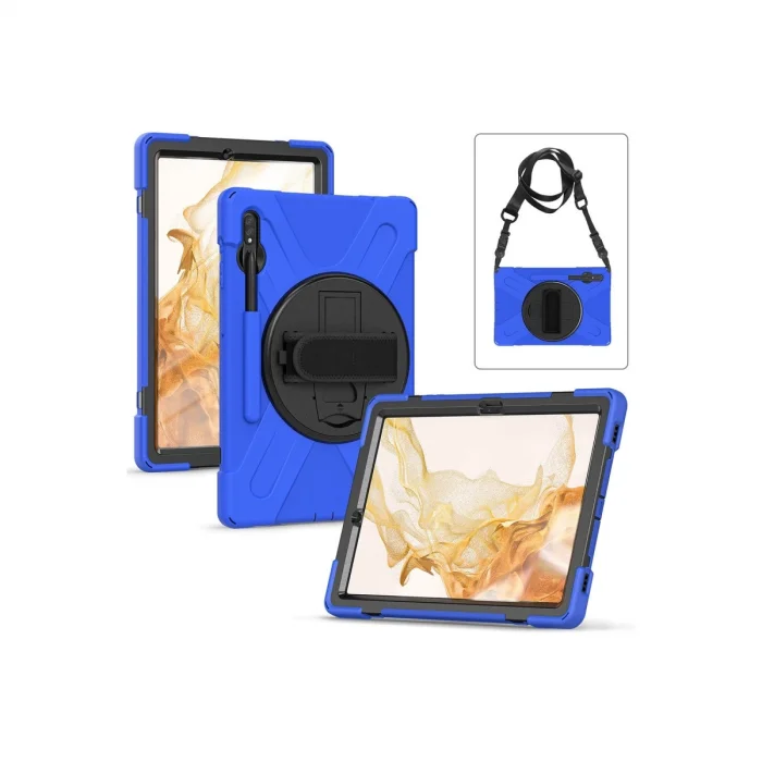 BUĞZ Samsung Galaxy T737 Tab S7 Fe 12.4 Kılıf Amazing Tablet Kapak - Mavi