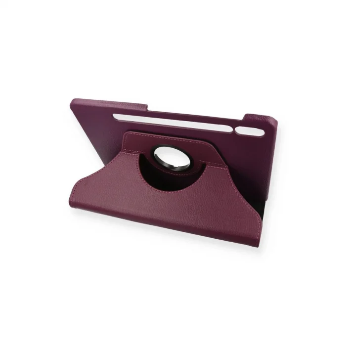 BUĞZ Samsung Galaxy T870 Tab S7 11 Kılıf 360 Tablet Deri Kılıf - Mürdüm