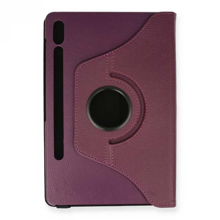 BUĞZ Samsung Galaxy T870 Tab S7 11 Kılıf 360 Tablet Deri Kılıf - Mürdüm