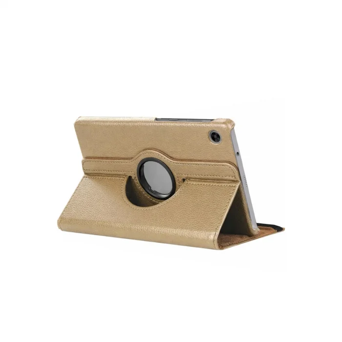 BUĞZ Samsung Galaxy Tab A11 360 Tablet Deri Kılıf - Gold