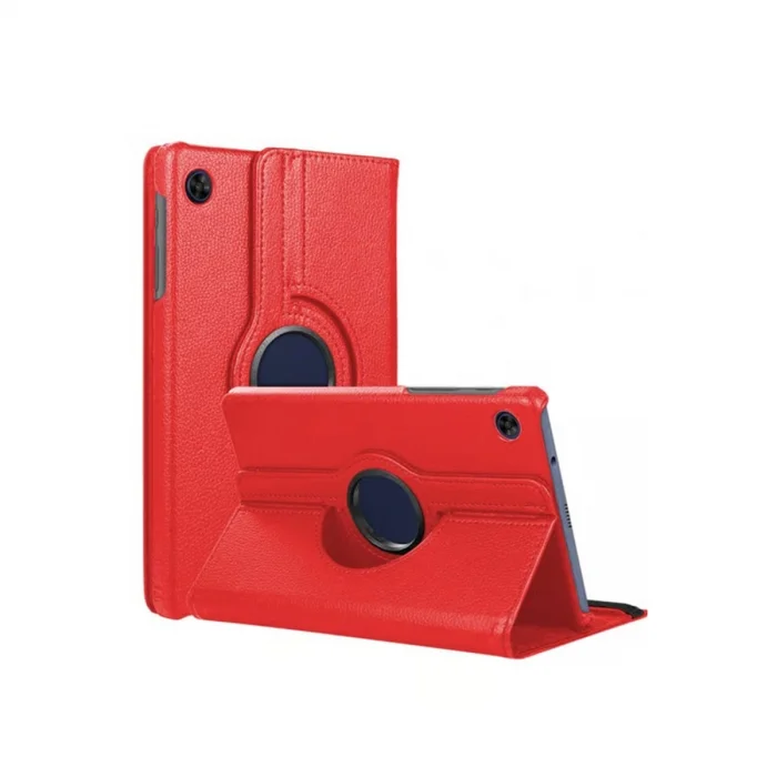 BUĞZ Samsung Galaxy Tab A11 360 Tablet Deri Kılıf - Kırmızı