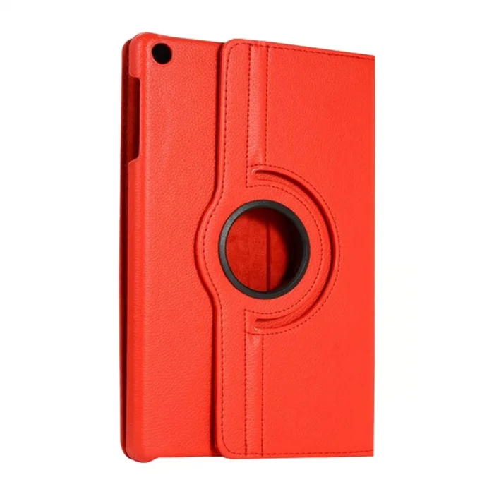 BUĞZ Samsung Galaxy Tab A11 360 Tablet Deri Kılıf - Kırmızı