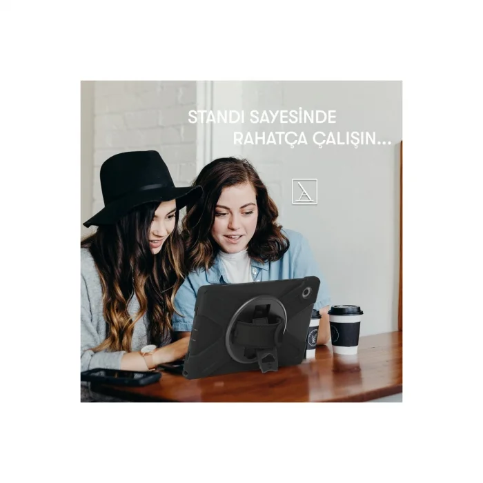 BUĞZ Samsung Galaxy Tab A11 Plus Kılıf Amazing Tablet Kapak - Siyah