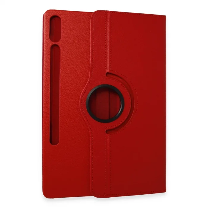 BUĞZ Samsung Galaxy X610 Tab S9 Fe Plus 12.4 Kılıf 360 Tablet Deri Kılıf - Kırmızı