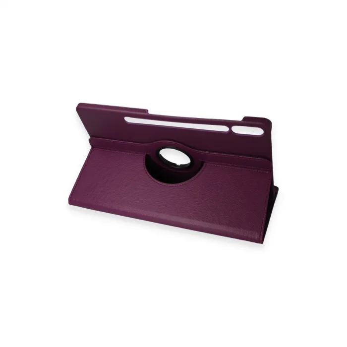 BUĞZ Samsung Galaxy X610 Tab S9 Fe Plus 12.4 Kılıf 360 Tablet Deri Kılıf - Mürdüm