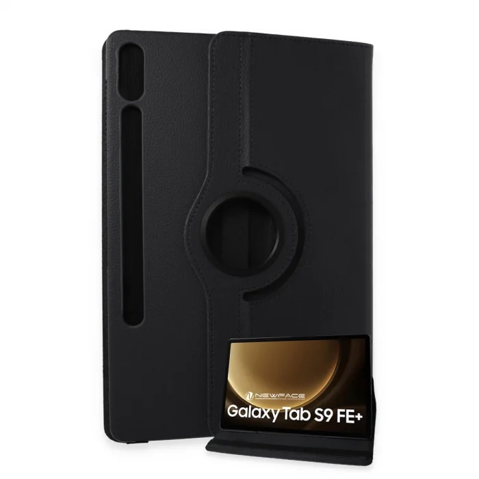 BUĞZ Samsung Galaxy X610 Tab S9 Fe Plus 12.4 Kılıf 360 Tablet Deri Kılıf - Siyah