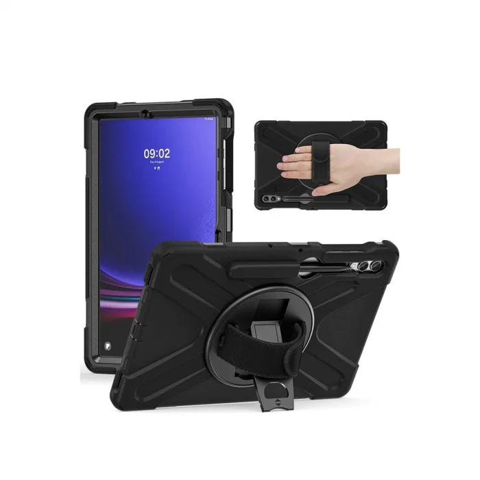 BUĞZ Samsung Galaxy X610 Tab S9 Fe Plus 12.4 Kılıf Amazing Tablet Kapak - Siyah