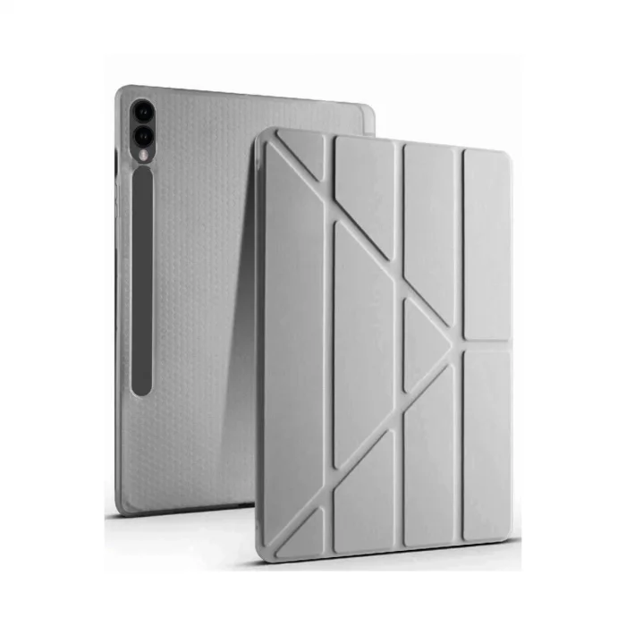 BUĞZ Samsung Galaxy X610 Tab S9 Fe Plus 12.4 Kılıf Kalemlikli Mars Tablet Kılıfı - Koyu Gri