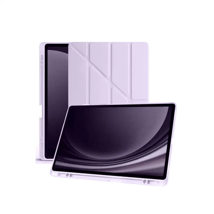 BUĞZ Samsung Galaxy X610 Tab S9 Fe Plus 12.4 Kılıf Kalemlikli Mars Tablet Kılıfı - Lila