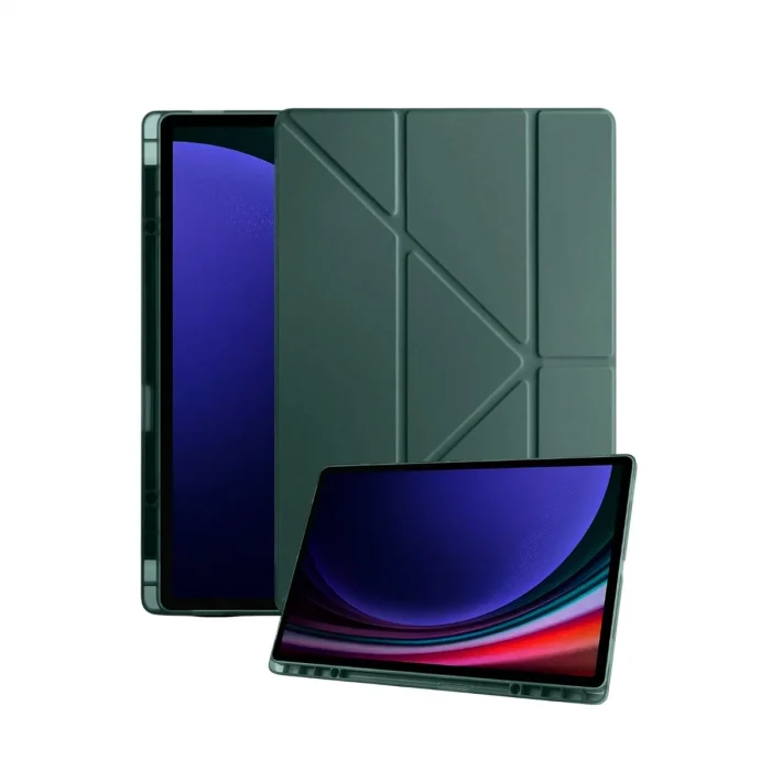 BUĞZ Samsung Galaxy X730 Tab S11 Kalemlikli Mars Tablet Kılıfı - Koyu Yeşil