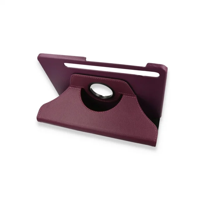 BUĞZ Samsung Galaxy X800 Tab S8 Plus 12.4 Kılıf 360 Tablet Deri Kılıf - Mürdüm