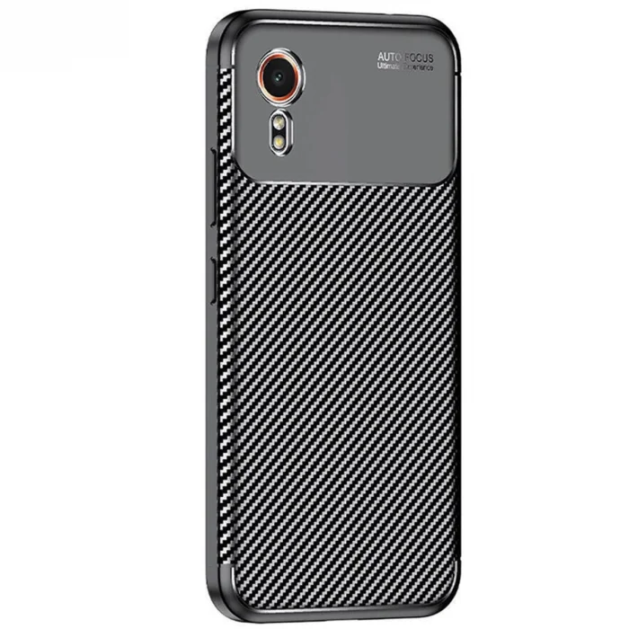 BUĞZ Samsung Galaxy Xcover 7 Kılıf Auto Focus Karbon Kapak - Siyah