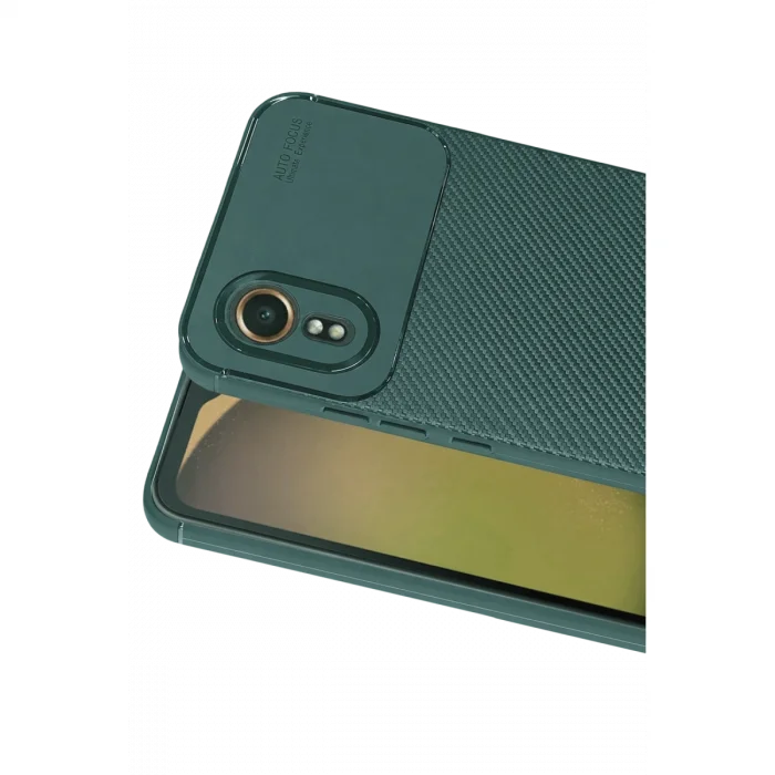 BUĞZ Samsung Galaxy Xcover 7 Kılıf Auto Focus Karbon Kapak - Yeşil