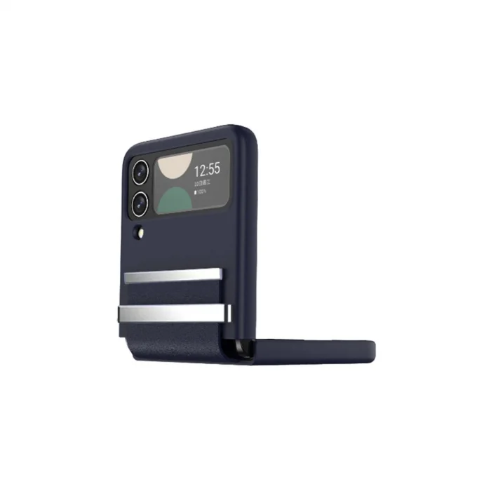 BUĞZ Samsung Galaxy Z Flip 4 Kılıf Belt Flip Kapak - Lacivert