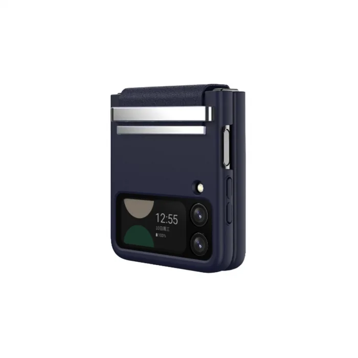 BUĞZ Samsung Galaxy Z Flip 4 Kılıf Belt Flip Kapak - Lacivert