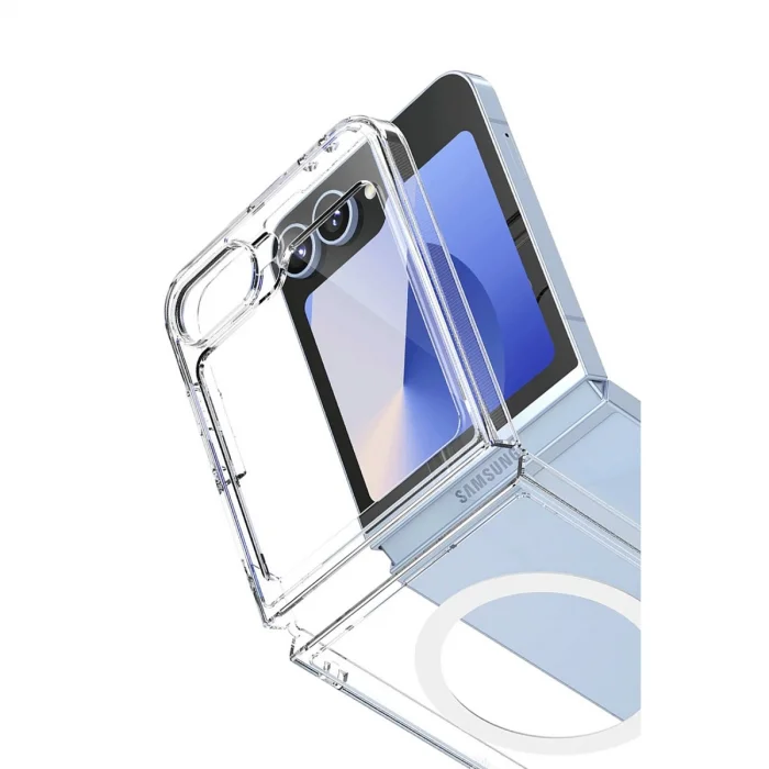 BUĞZ Samsung Galaxy Z Flip 7 Kılıf Magneticsafe Şeffaf Silikon - Şeffaf