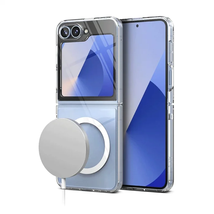 BUĞZ Samsung Galaxy Z Flip 7 Kılıf Magneticsafe Şeffaf Silikon - Şeffaf