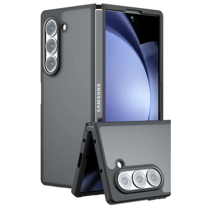 BUĞZ Samsung Galaxy Z Fold 5 Kılıf Blur Fold Kapak - Mat Siyah