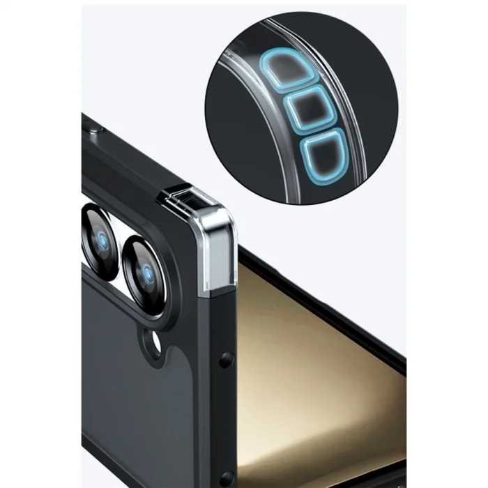 BUĞZ Samsung Galaxy Z Fold 5 Kılıf Blur Fold Kapak - Mat Siyah