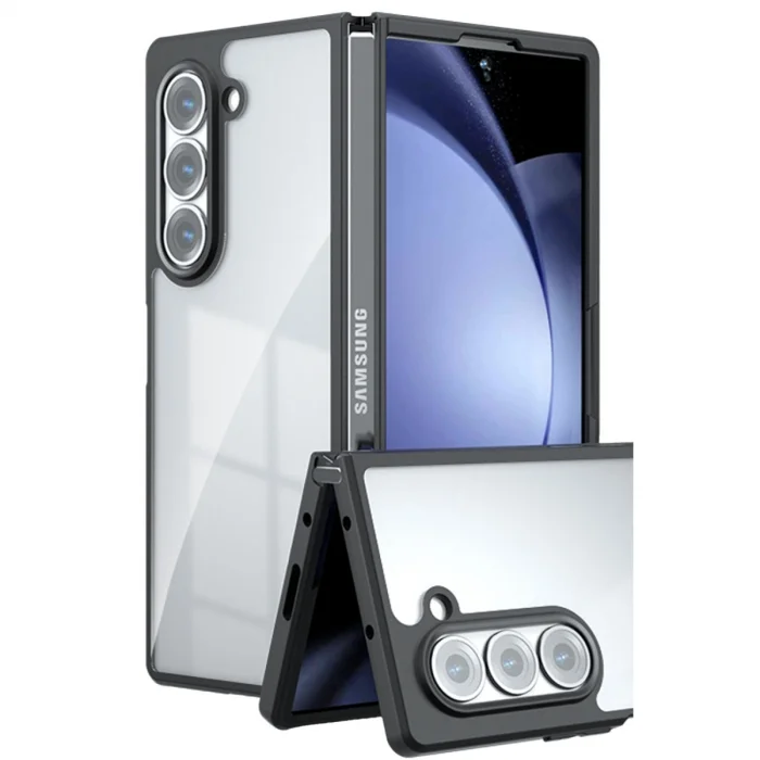 BUĞZ Samsung Galaxy Z Fold 5 Kılıf Blur Fold Kapak - Siyah