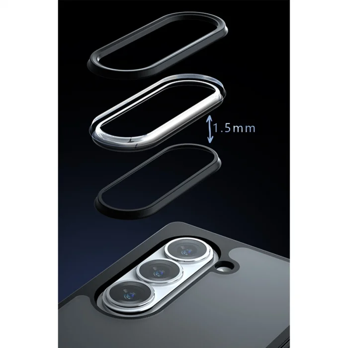BUĞZ Samsung Galaxy Z Fold 5 Kılıf Blur Fold Kapak - Siyah