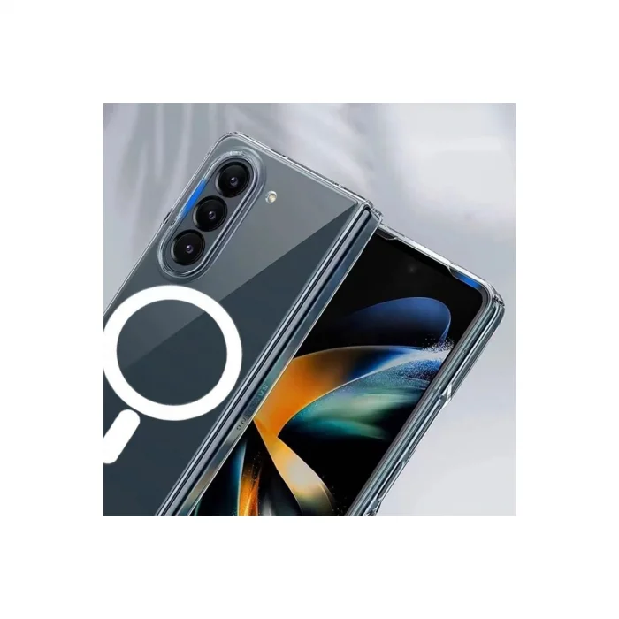 BUĞZ Samsung Galaxy Z Fold 5 Kılıf Magneticsafe Şeffaf Silikon - Şeffaf