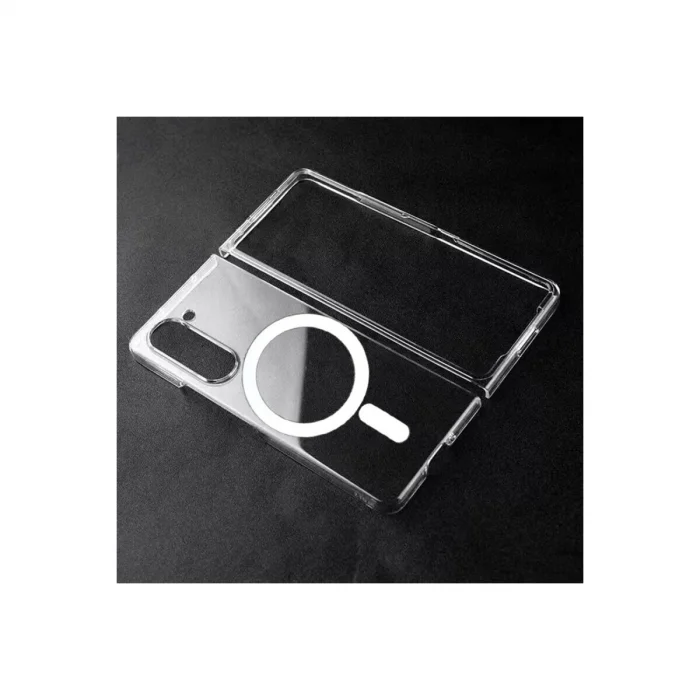 BUĞZ Samsung Galaxy Z Fold 5 Kılıf Magneticsafe Şeffaf Silikon - Şeffaf