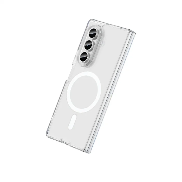 BUĞZ Samsung Galaxy Z Fold 7 Kılıf Magneticsafe Şeffaf Silikon - Şeffaf