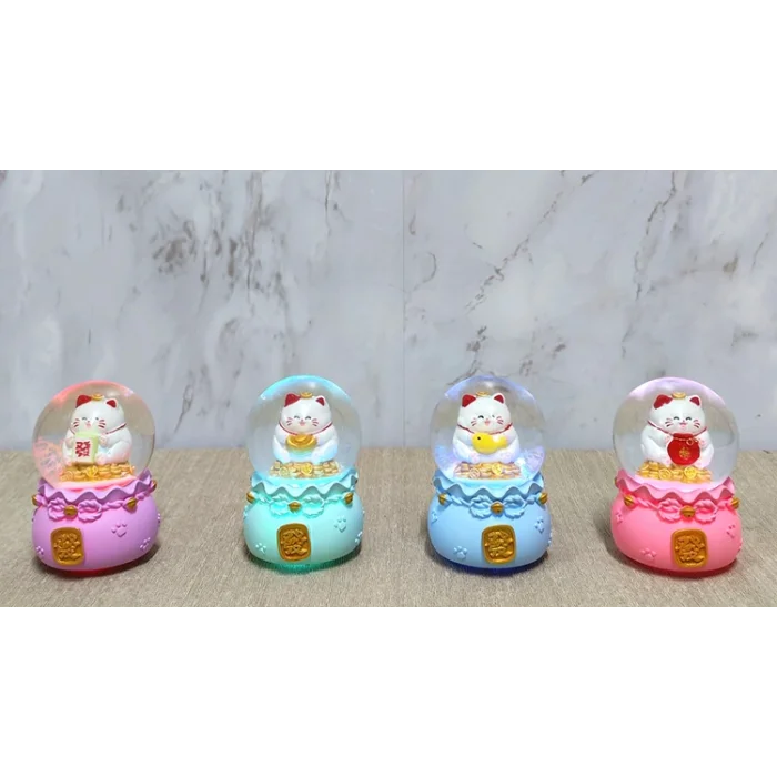 BUĞZ Şans Kedisi Işıklı Kar Küresi