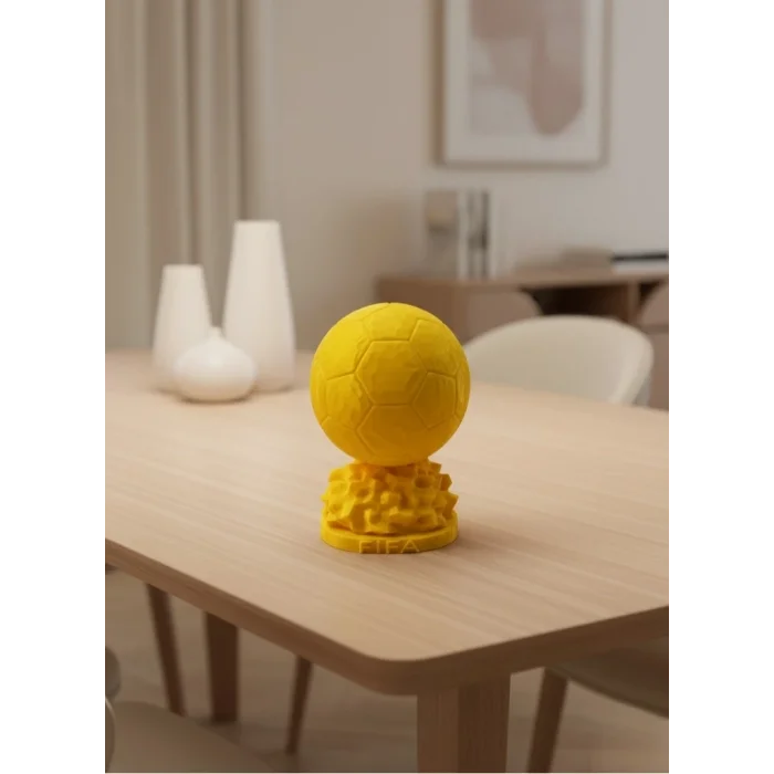 BUĞZ Sarı FIFA Topu Dekoratif Biblo 10cm Modern Masa Üstü Aksesuar