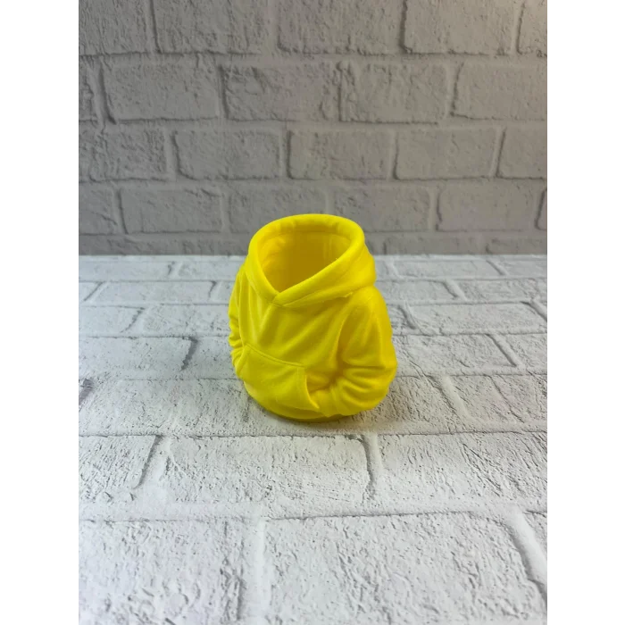 BUĞZ Sarı Hoodie Kalemlik 10x10 cm Masa Üstü Düzenleyici - Lisinya