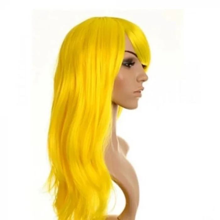 Sarı Renk Uzun Parti Peruğu